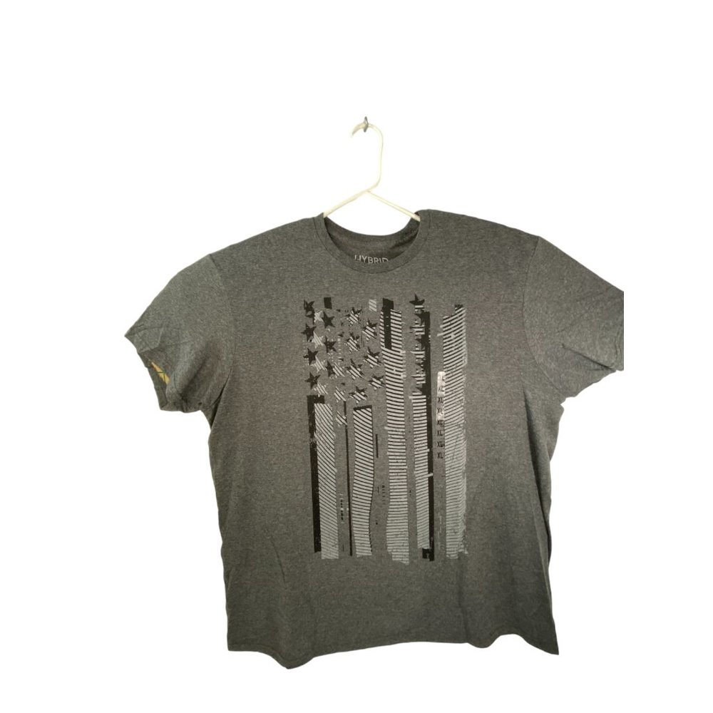 Men's USA Flag Grey Glitched Freedom Tee XL